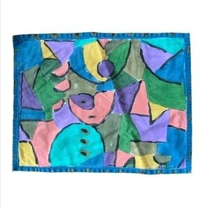 Vintage Silkscapes Hand-painted Retro/MCM Multicolor Placemats Set of 4